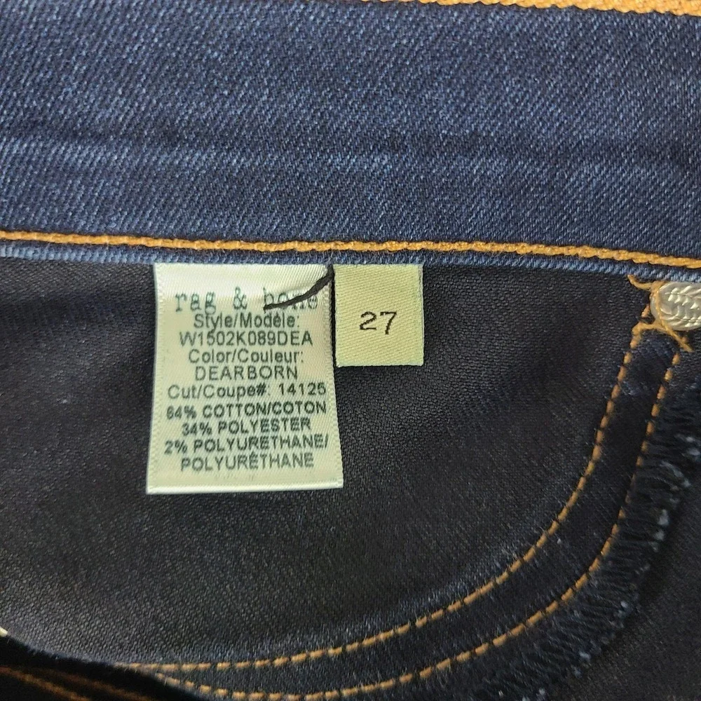 Rag & Bone Jeans Womens 27 Blue Skinny Dearborn Dark Wash Denim